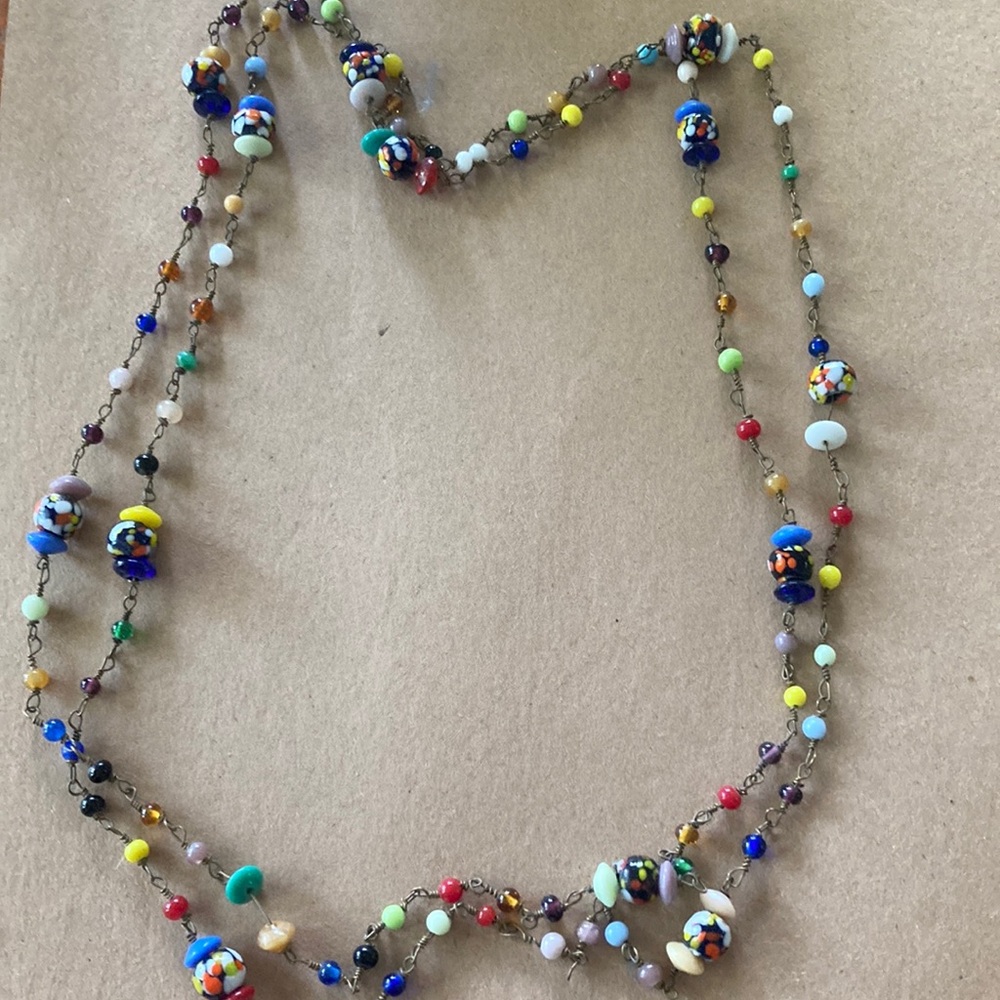 Antique Colorful Beaded Necklace